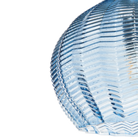 Lampada a sospensione con paralume in vetro blu Illuminazione retrò Luce a sospensione