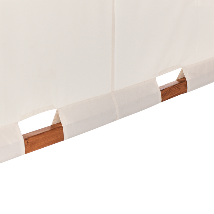 Pergola in legno bianco sporco Tetto in tessuto Telaio in legno 303 x 300 cm Padiglione da giardino moderno industriale