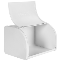 Cestino per pane bianca in metallo 39 x 24 x 21 cm decorativa ed elegante con coperchio