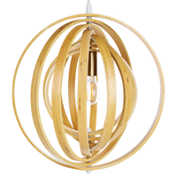 Lampada a sospensione luce legno di pioppo chiaro rotondo paralume regolabile appeso lampada da soffitto