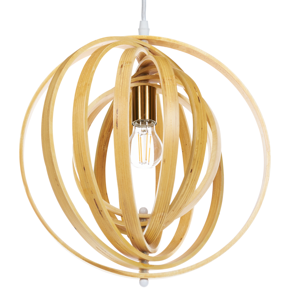 Lampada a sospensione luce legno di pioppo chiaro rotondo paralume regolabile appeso lampada da soffitto