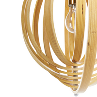 Lampada a sospensione luce legno di pioppo chiaro rotondo paralume regolabile appeso lampada da soffitto