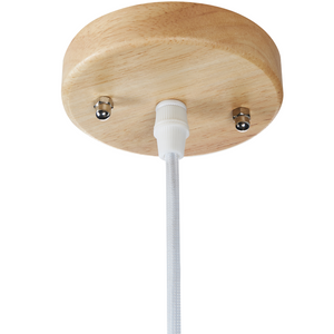 Lampada a sospensione luce legno di pioppo chiaro rotondo paralume regolabile appeso lampada da soffitto