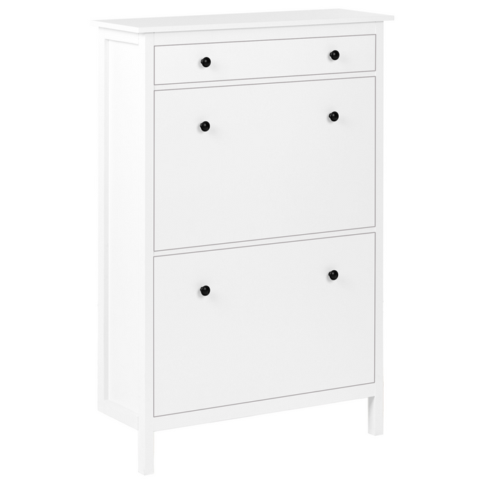 Scarpiera in MDF bianco a 2 scomparti per 10 paia di scarpe design moderno