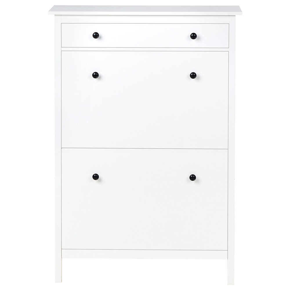 Scarpiera in MDF bianco a 2 scomparti per 10 paia di scarpe design moderno