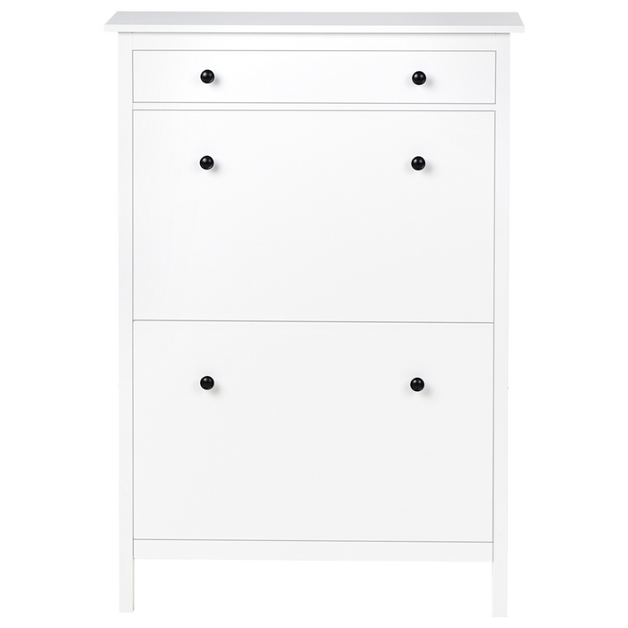 Scarpiera in MDF bianco a 2 scomparti per 10 paia di scarpe design moderno