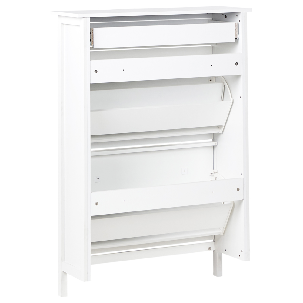 Scarpiera in MDF bianco a 2 scomparti per 10 paia di scarpe design moderno