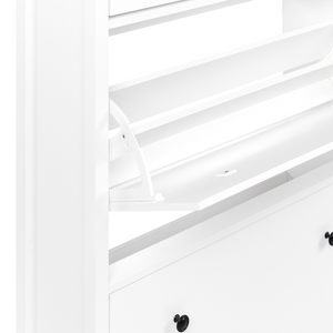 Scarpiera in MDF bianco a 2 scomparti per 10 paia di scarpe design moderno