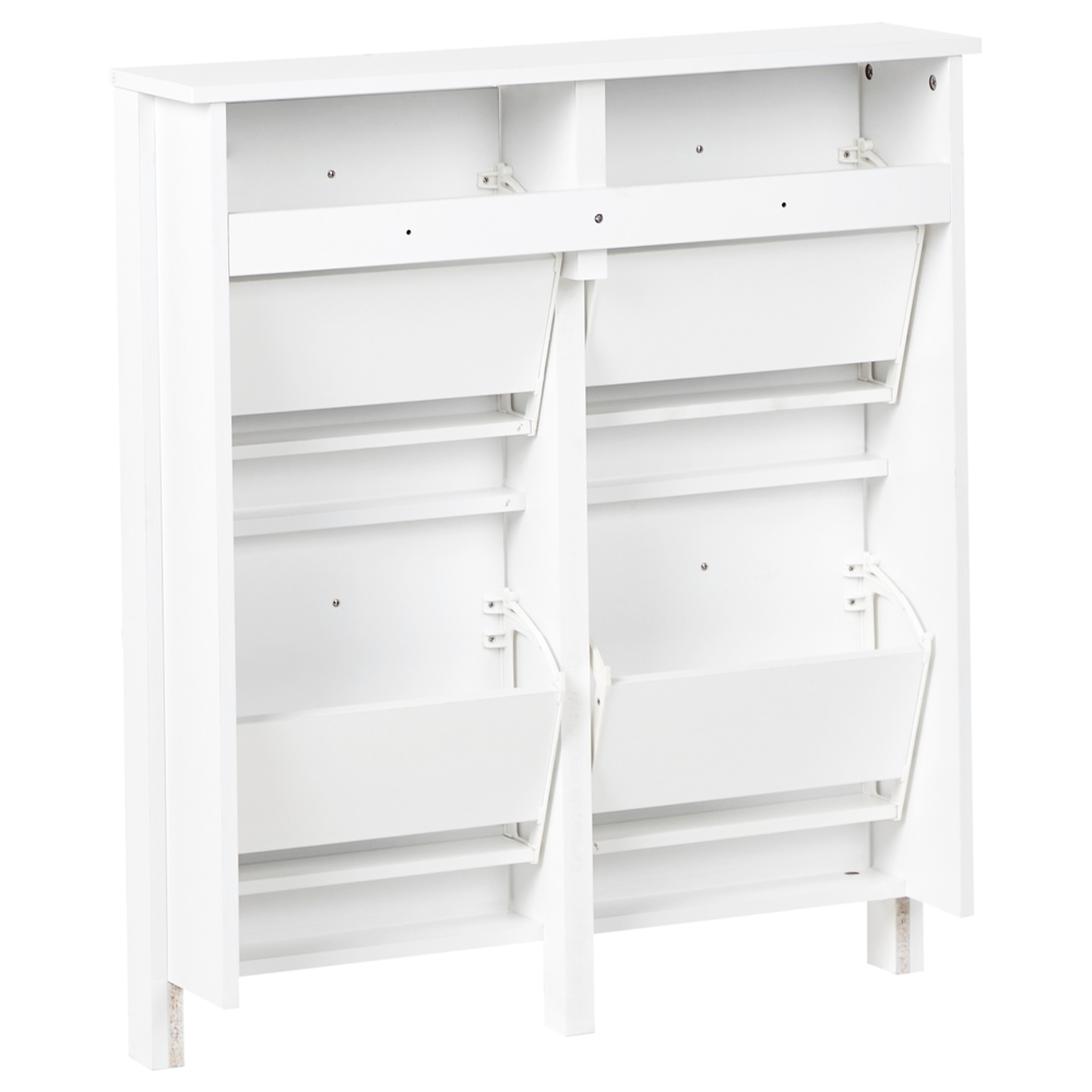 Scarpiera in MDF bianco 4 scomparti MDF Stile design moderno