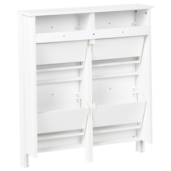 Scarpiera in MDF bianco 4 scomparti MDF Stile design moderno