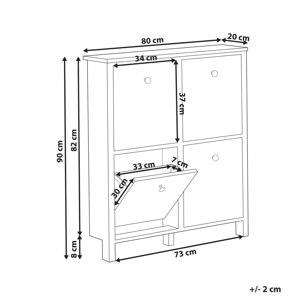 Scarpiera in MDF bianco 4 scomparti MDF Stile design moderno