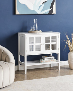 Credenza Bianca 2 Ante Armadio Portaoggetti Mediterraneo Minimalista