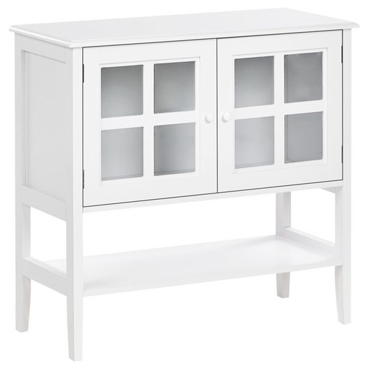 Credenza Bianca 2 Ante Armadio Portaoggetti Mediterraneo Minimalista