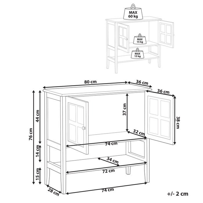 Credenza Bianca 2 Ante Armadio Portaoggetti Mediterraneo Minimalista
