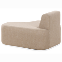 Set di divani da giardino imbottiti moderni a 4 posti con pouf beige moderno resistente raggi UV