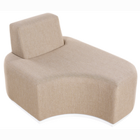Set di divani da giardino imbottiti moderni a 4 posti con pouf beige moderno resistente raggi UV