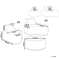 Set di divani da giardino imbottiti moderni a 4 posti con pouf beige moderno resistente raggi UV