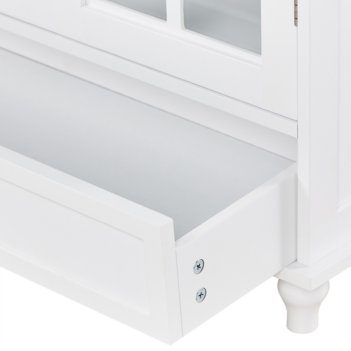 Credenza Bianca 2 Ante Con Cassetto Armadio Portaoggetti MDF Soggiorno