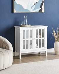 Credenza Bianca 2 Ante Armadio Portaoggetti Mediterraneo Minimalista
