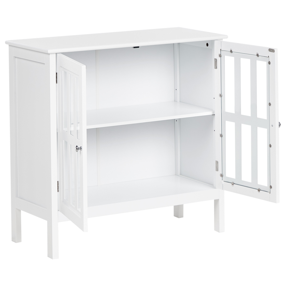 Credenza Bianca 2 Ante Armadio Portaoggetti Mediterraneo Minimalista