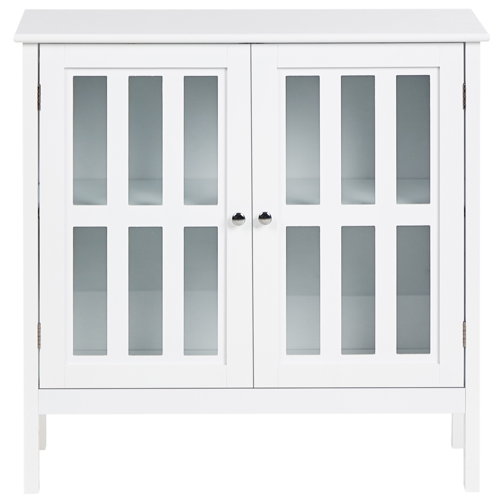 Credenza Bianca 2 Ante Armadio Portaoggetti Mediterraneo Minimalista