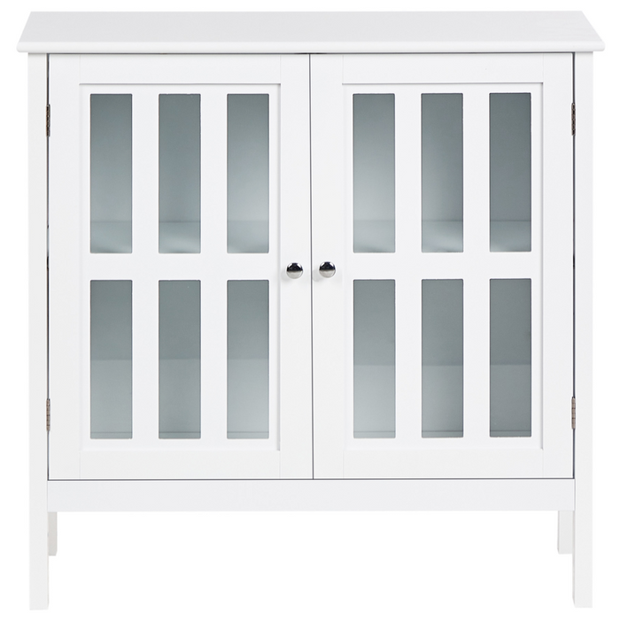 Credenza Bianca 2 Ante Armadio Portaoggetti Mediterraneo Minimalista