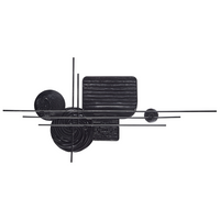 Decorazione murale in metallo grigio appeso a parete irregolare d'accento metallico stile moderno