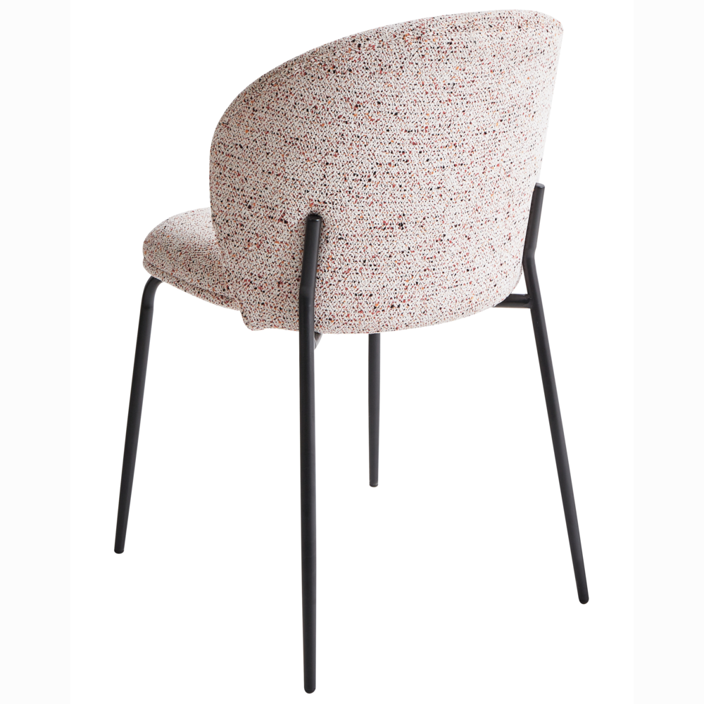 Set di 2 sedie da pranzo imbottite Beige senza braccioli Base in metallo Design retrò