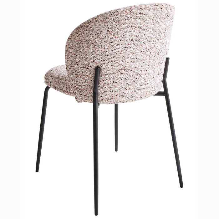 Set di 2 sedie da pranzo imbottite Beige senza braccioli Base in metallo Design retrò