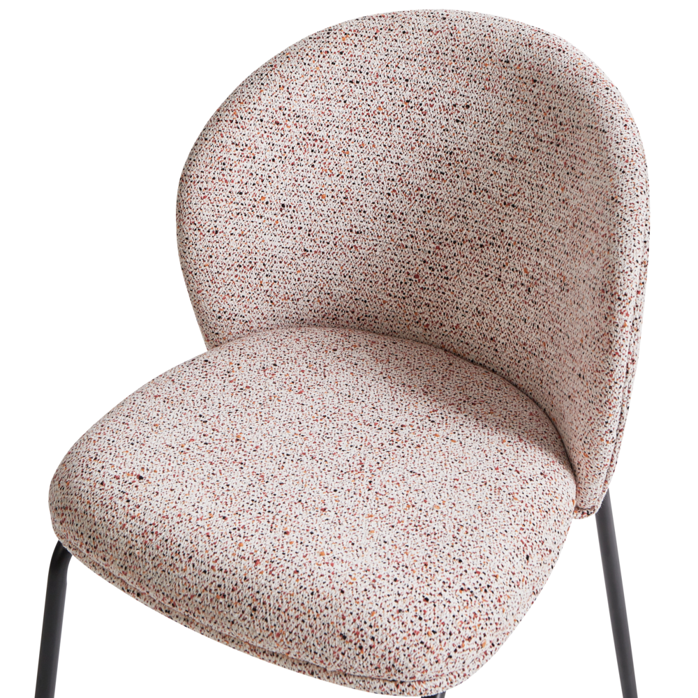 Set di 2 sedie da pranzo imbottite Beige senza braccioli Base in metallo Design retrò