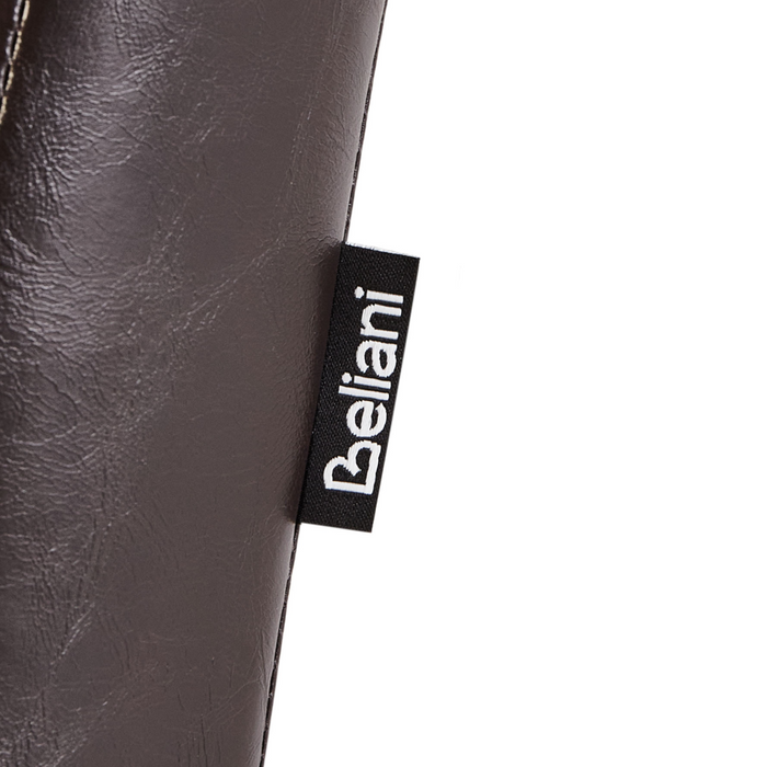 Set di 2 sedie da pranzo in ecopelle marrone con gambe in legno tradizionali