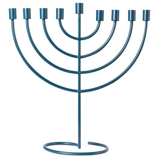 Portacandele blu a 9 bracci in ferro Decorazione moderna di design minimalista