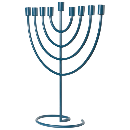 Portacandele blu a 9 bracci in ferro Decorazione moderna di design minimalista