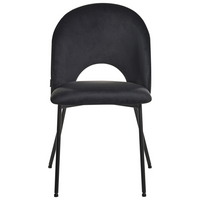 Set di 2 sedie da pranzo rivestimento in velluto nero gambe nere glamour retrò