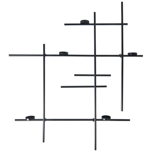 Portacandele da parete in metallo nero 60 cm Moderna decorazione centrotavola