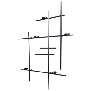 Portacandele da parete in metallo nero 60 cm Moderna decorazione centrotavola