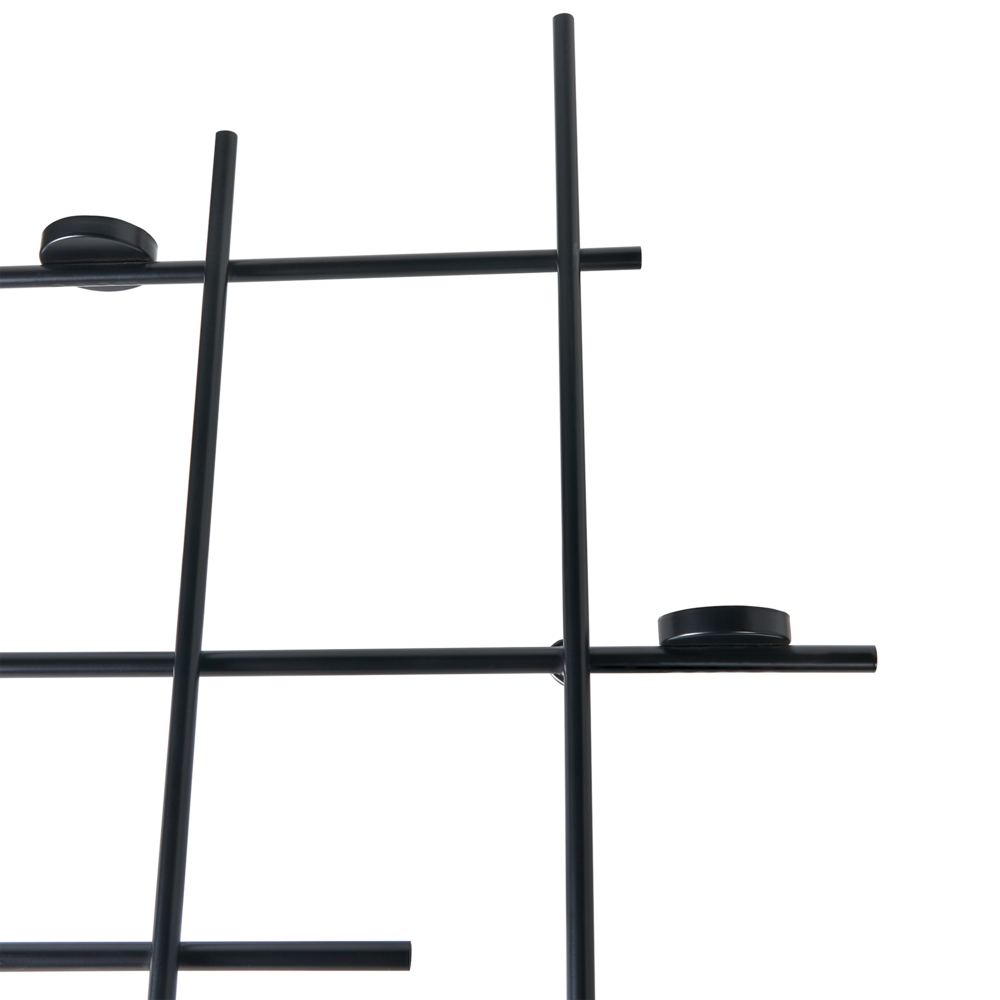 Portacandele da parete in metallo nero 60 cm Moderna decorazione centrotavola