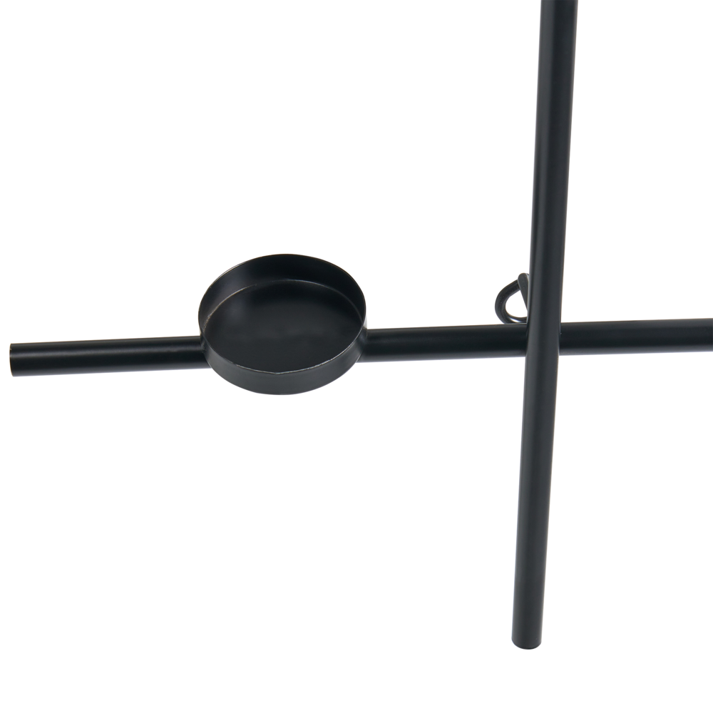Portacandele da parete in metallo nero 60 cm Moderna decorazione centrotavola