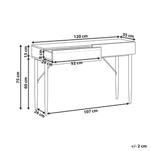 Tavolo consolle in MDF nero legno di frassino naturale fronte a coste 2 cassetti corridoio moderno camera da letto