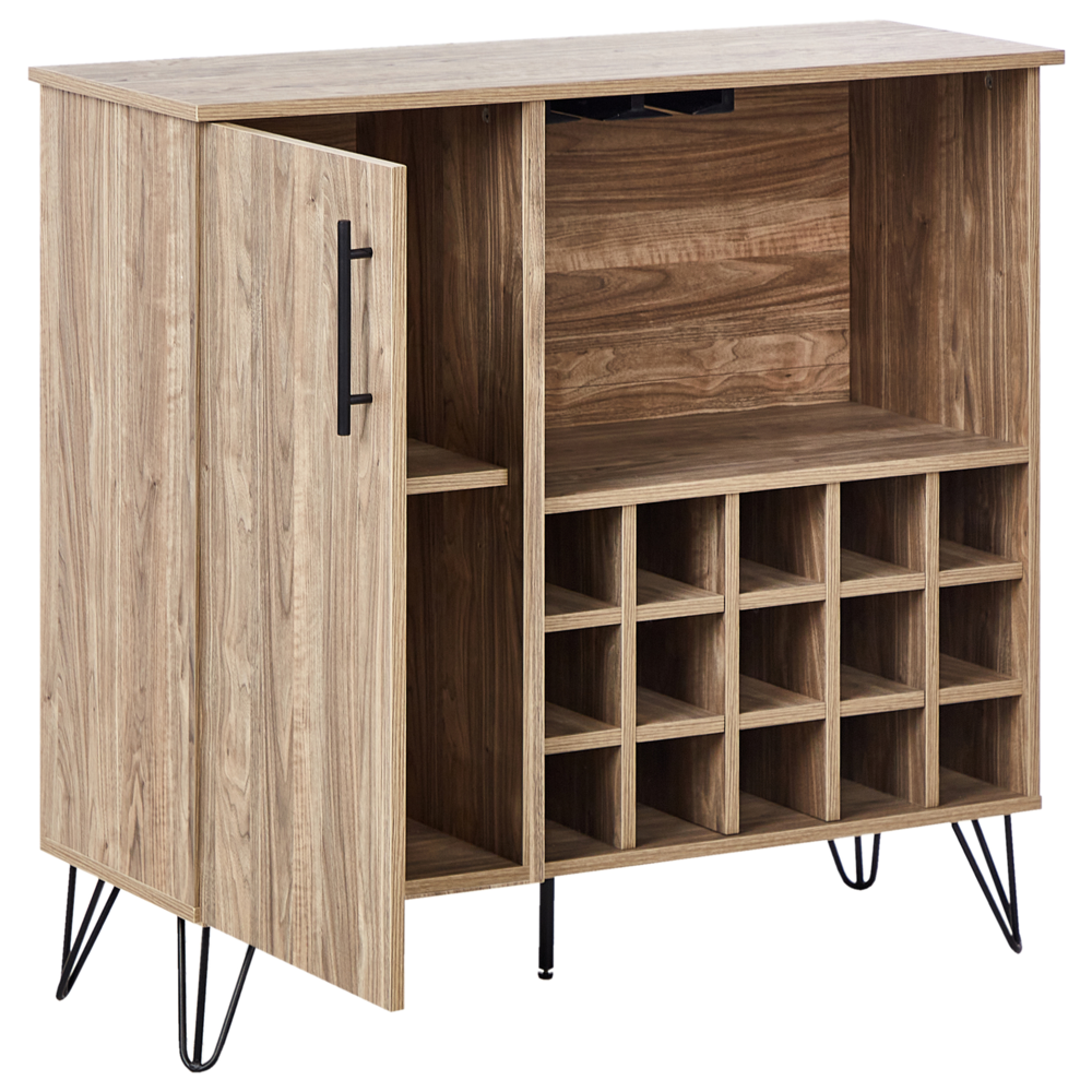 Armadietto per il vino con ripiano in particelle di legno chiaro camera da pranzo elegante