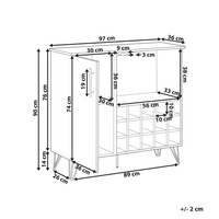 Armadietto per il vino con ripiano in particelle di legno chiaro camera da pranzo elegante