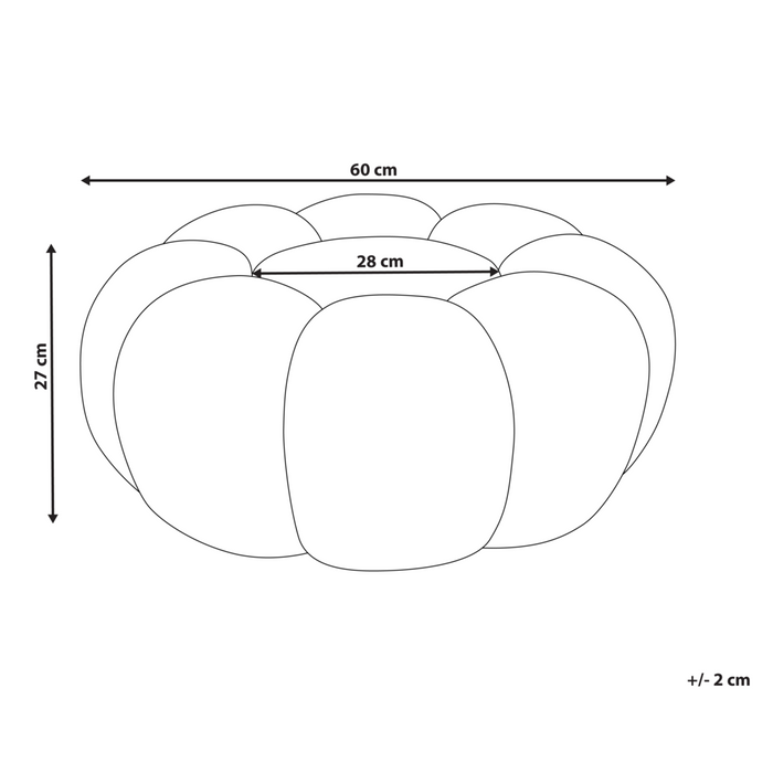 Pouf marrone chiaro in bouclè rotondo 60 x 60 x 27 cm Pouf d'accento Tappezzeria Soggiorno moderno Camera da letto