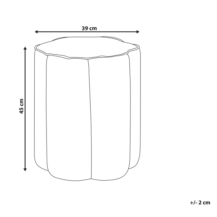 Pouf rotondo in velluto taupe 39 x 34 x 45 cm | Poggiapiedi imbottito dal design moderno per soggiorno e camera da letto