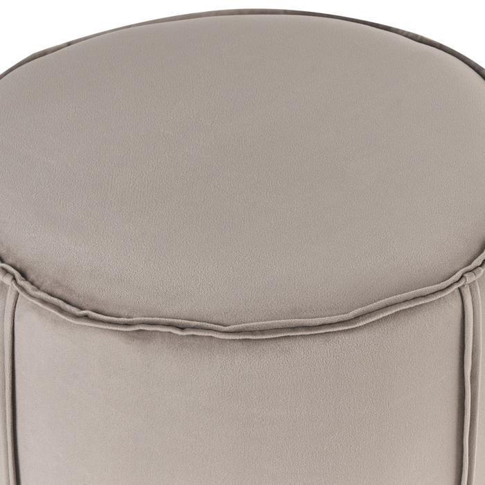 Pouf Tortora rotondo velluto 40 x 40 x 43 cm Pouf d'accento Tappezzeria Soggiorno moderno Camera da letto Mobili