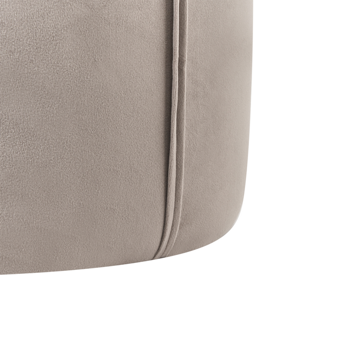 Pouf Tortora rotondo velluto 40 x 40 x 43 cm Pouf d'accento Tappezzeria Soggiorno moderno Camera da letto Mobili