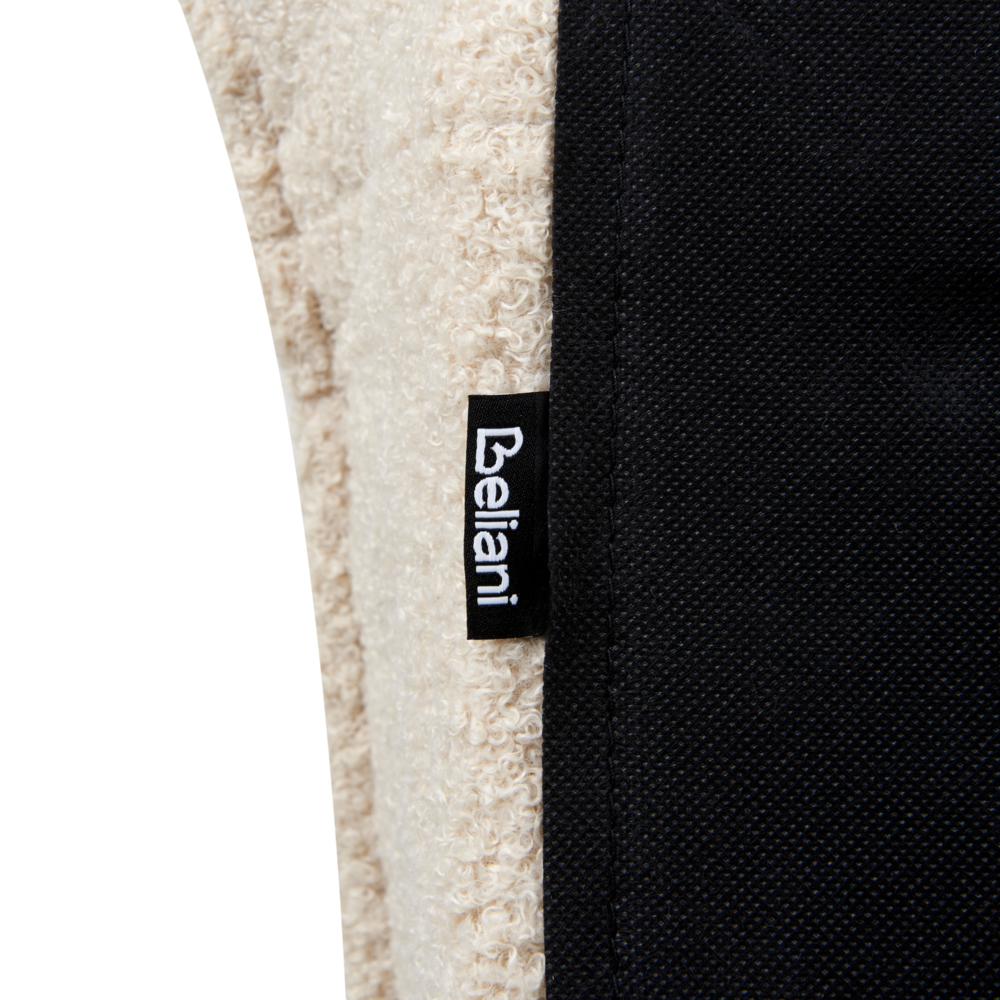 Letto matrimoniale imbottito in tessuto boucle beige chiaro 180x200 cm stile classico camera da letto