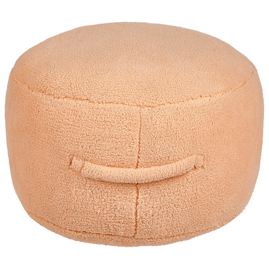 Pouf Cuscino Rotondo Poliestere Tinta Unita Arancione 50 x 50 x 30 cm elegante posto extra