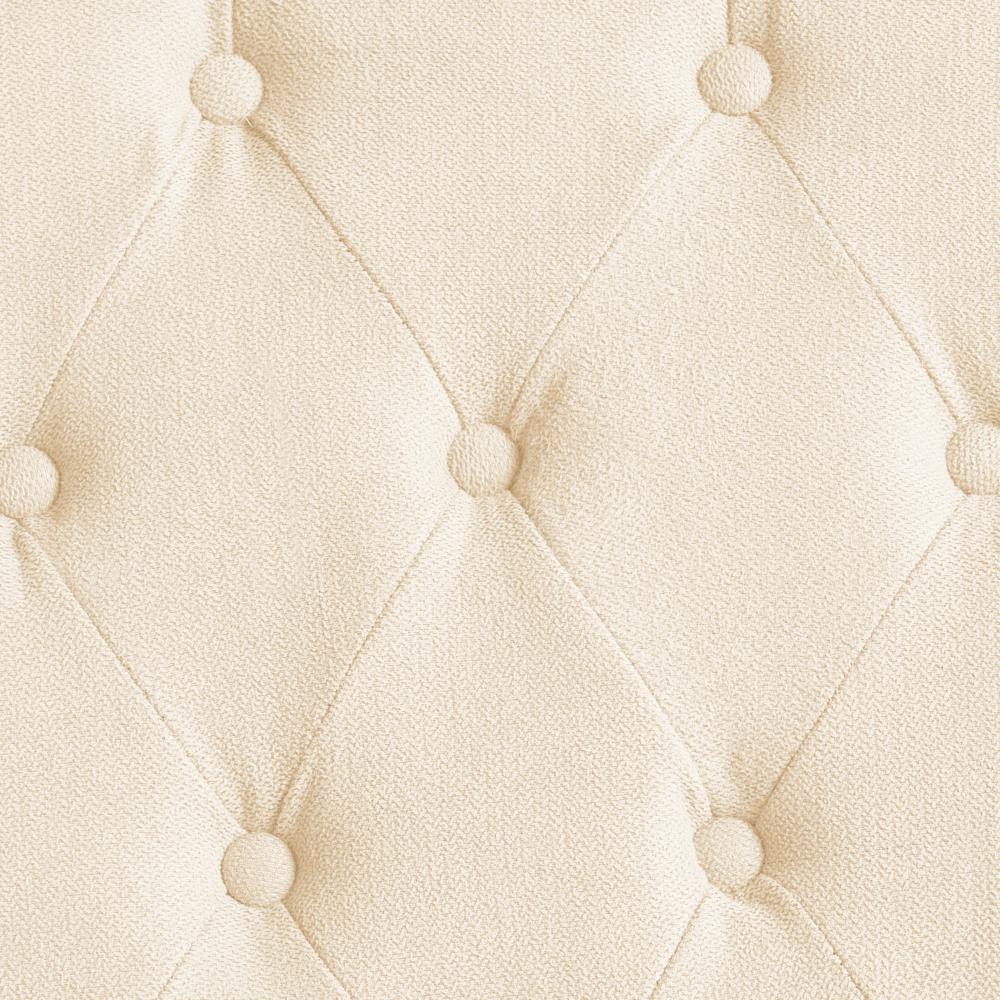 Set di 2 Sedie da Pranzo in Tessuto Beige Chiaro Glam Design Moderno Gambe in Legno Nero