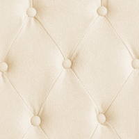 Set di 2 Sedie da Pranzo in Tessuto Beige Chiaro Glam Design Moderno Gambe in Legno Nero