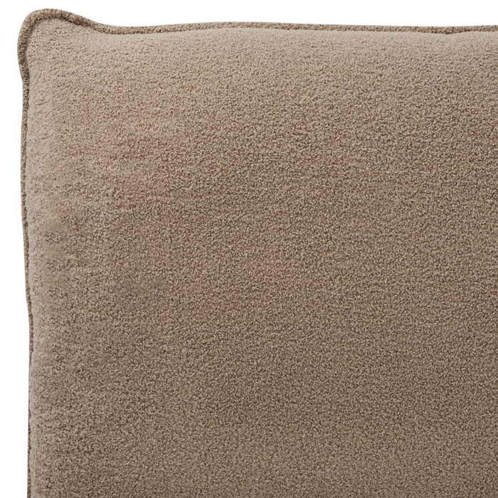 Letto matrimoniale ad acqua imbottito in tessuto bouclè marrone 180 x 200 cm stile classico camera da letto